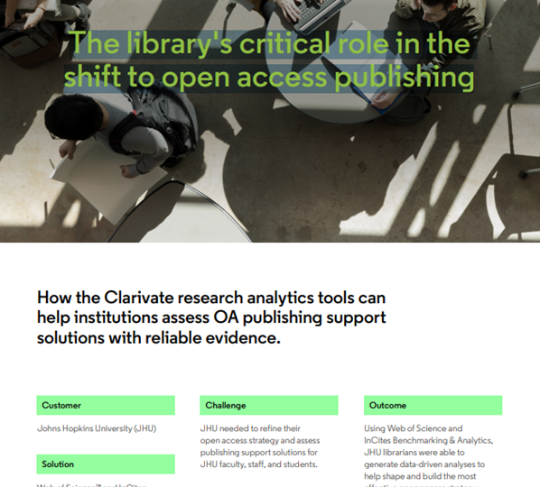 The library’s critical role in the shift to open access publishing